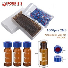 1000PCS 2mL Glass Vials Amber Autosampler Sample vials 9mm Precision Screw Caps