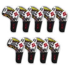 Golf Iron Covers,Poker Diamond King Golf Iron Head Covers 9pcs Golf Iron Head...
