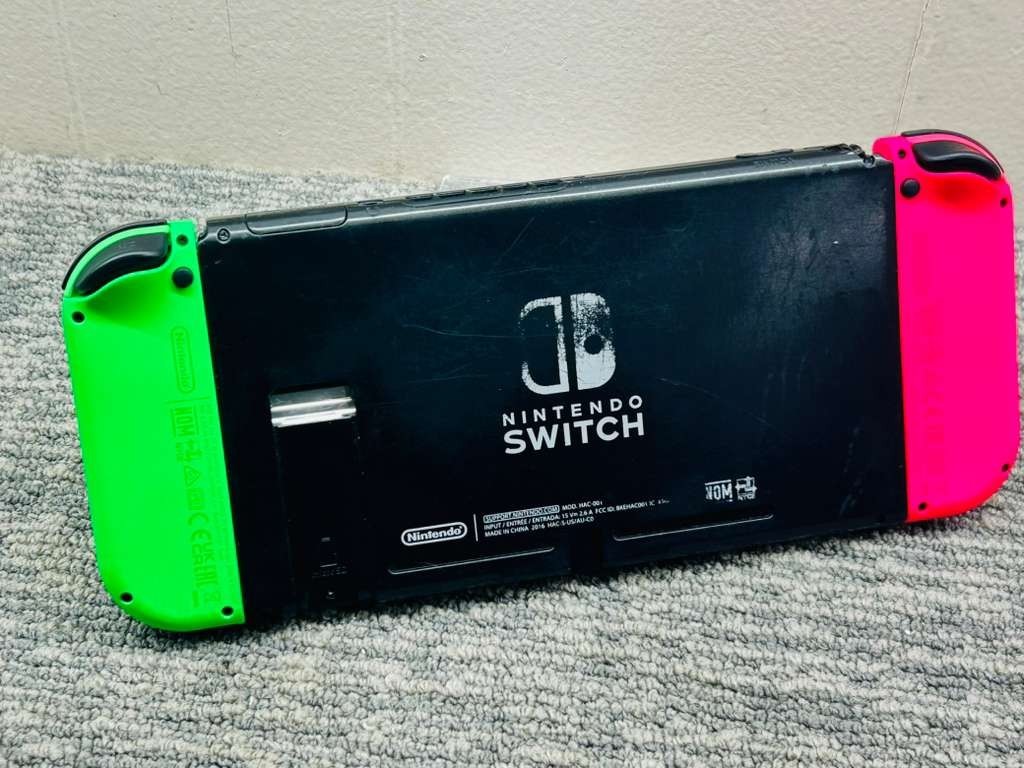Nintendo Switch HAC-001 Neon Pink Green Joy-Cons Read ! - 506253