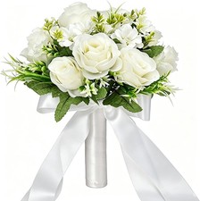 Wedding Bouquets for Bride Bridesmaid Bouquet Champagne White Artificial Roses