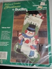 BUCILLA CROSS STITCH KIT "jeweled STOCKING"  32223