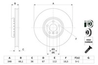 2X Bremsscheibe Vorne Rechts Bosch 0 986 479 F59 FÜR BMW Scheibenbremse