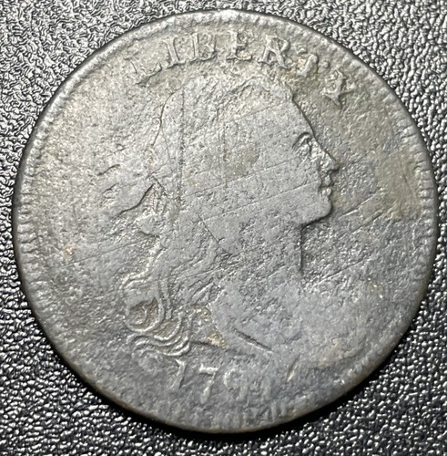 1797 Draped Bust Large Cent 1c VG Details Key Date Early Cent
