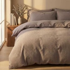 Cotton Duvet Cover Queen,100 Cotton Waffle Weave Brown Duvet Covers Queen