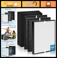 7 Pack 3000 Replacement Air Purifier Filters - Main, Activated Carbon & Pre-Filt
