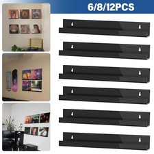 2-12pcs Wall Mount Album Record Shelf 12" Acrylic Racks Floating Wall Shelves US