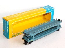 GéGé HO 6416-30 WAGON PORTE AUTO BLEU DE FRET STVA, TRANSPORT VOITURE AUTOMOBILE