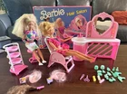 Vintage Mattel Barbie Hair Salon Furniture Set, 2 Barbies & extra Accessories