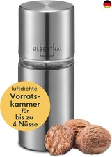 SILBERTHAL Muskatnuss Mühle für fein gemahlene Muskatnuss - Muskatreibe mit A