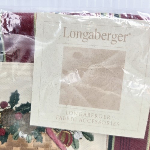 Longaberger Holiday 2005 Red Stripe Embroidered Basket Floral Gift Tote Bag - Foto 3 di 7
