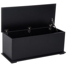 Produktbild - HOMCOM Aufbewahrungstruhe mit Deckel, 113L Aufbewahrungsbox, Schwarz