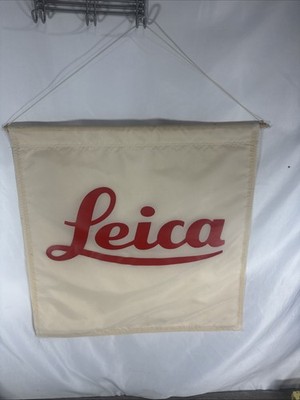 Leica Vintage Promotional Fabric Hanging Store Banner Two Sided 21 x19.5 