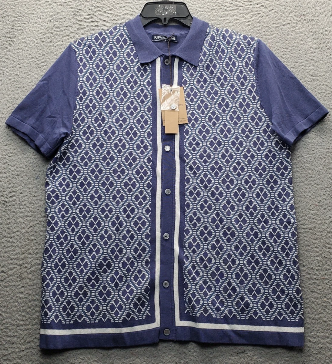PJ PAUL JONES Casual overhemd voor heren, met lange mouwen, vrijetijdshemd, linnen, katoenen overhemd, koffie, L
