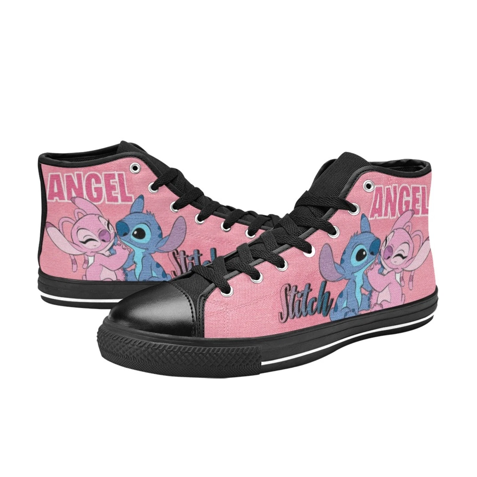 Stitch And Angel High Top Shoes Sneakers