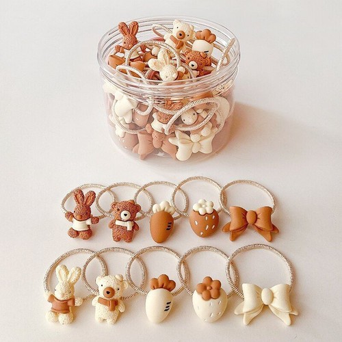 Elastic Band Set Kids Hair Accessory Girls Cute Cartoon Flower Rubber Scrunchies - Picture 26 of 67