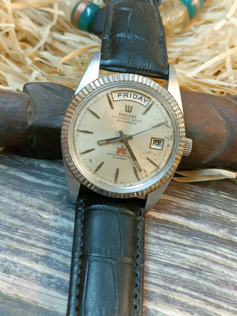 AUTHENTIC RICOH DYNAMIC WIDE PRESIDENT AUTOMATIC DAY DATE SILVER