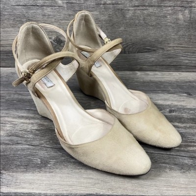 Lacey Crossed Wrapped Ankle Wedges Size 