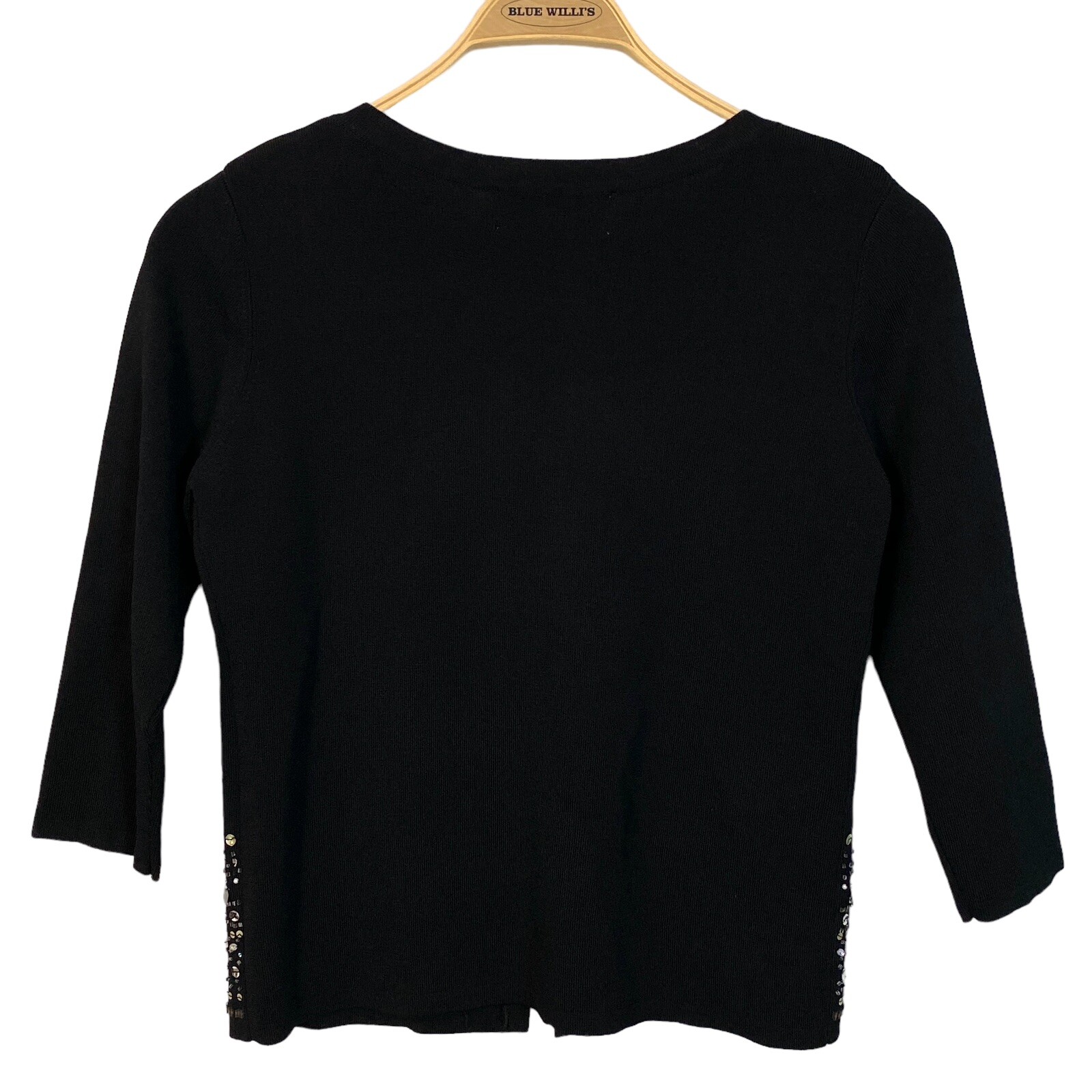 Joseph A. Womens sz SMALL Black Sweater Open Card… - image 2