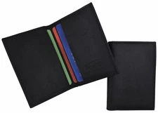 Black Genuine Leather Mini Slim Credit Card Holder Thin Mens Wallet by Marshal