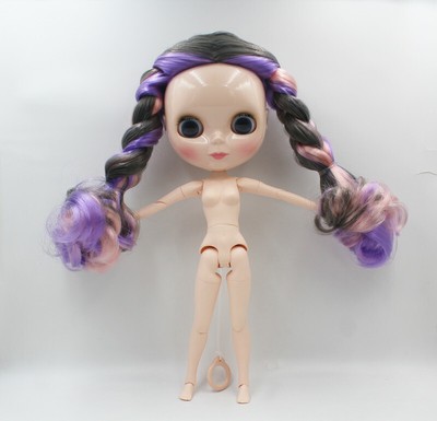 12'' Takara Blythe From factory Nude Milk grey colorful part Hair joint body 