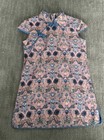 EUC Chinese Qipao dresse Pink Blue Fish Lotus￼ Toddler girl  Fits 90cm (2-3t) — photo 1