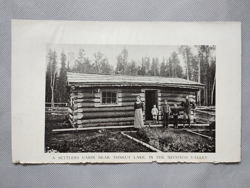 Cabin at Tsinkut Lake, Nechaco, Canada - Antique Print - 1911