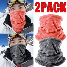 2PCS Winter Fleece Neck Warmer Neck Gaiter Ski Windproof Face Mask for Men Women