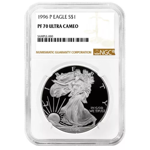 1996-P Proof $1 American Silver Eagle NGC PF70UC Brown Label