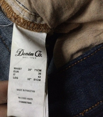 ladies skinny jeans size 10 Dark Navy 32L Stretchy, Button Flies 🌟Unworn - Picture 6 of 7