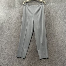 Vtg Talbots Trouser Pants Women 10P Gray Hi Rise Side Zip Straight Leg Career