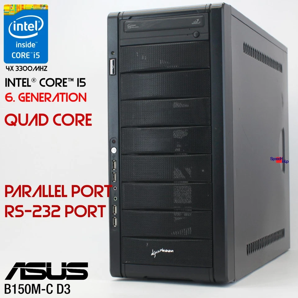 ASUS B150M-C D3 INTEL CORE i5 6600 COMPUTER PC WINDOWS 10 11 120GB SSD 8GB RAM