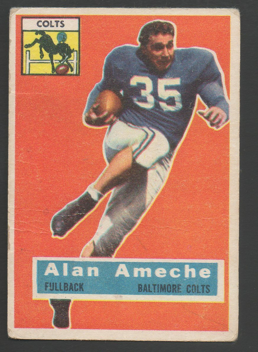 1956 Topps Football Card 12 Alan AmecheBaltimore Colts GVg Lesser