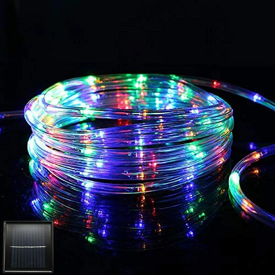 Outdoor Solar LED Powered Fairy String Rope Strip Lights Waterproof Garden Patio - image 4 of 4