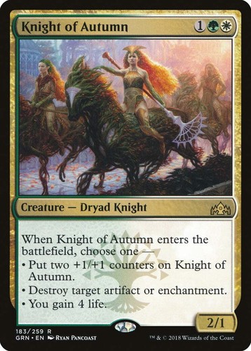 Knight of Autumn Guilds of Ravnica NM White Green Rare MAGIC MTG CARD ABUGames - 第 1/1 張圖片
