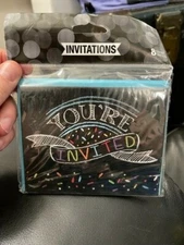 Chalkboard Invitations Invites Birthday Party Decoration Party Supply Black 8ct.
