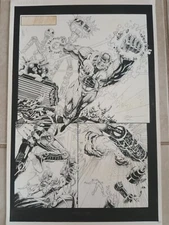 Unity Yearbook #1 Pg. 23 Original X-O Manowar Action Splash Page by Michael Bair