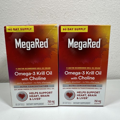 MegaRed Omega3 Krill Oil w/Choline 750mg (2x 8 Soft Gels, 160TL) EXP