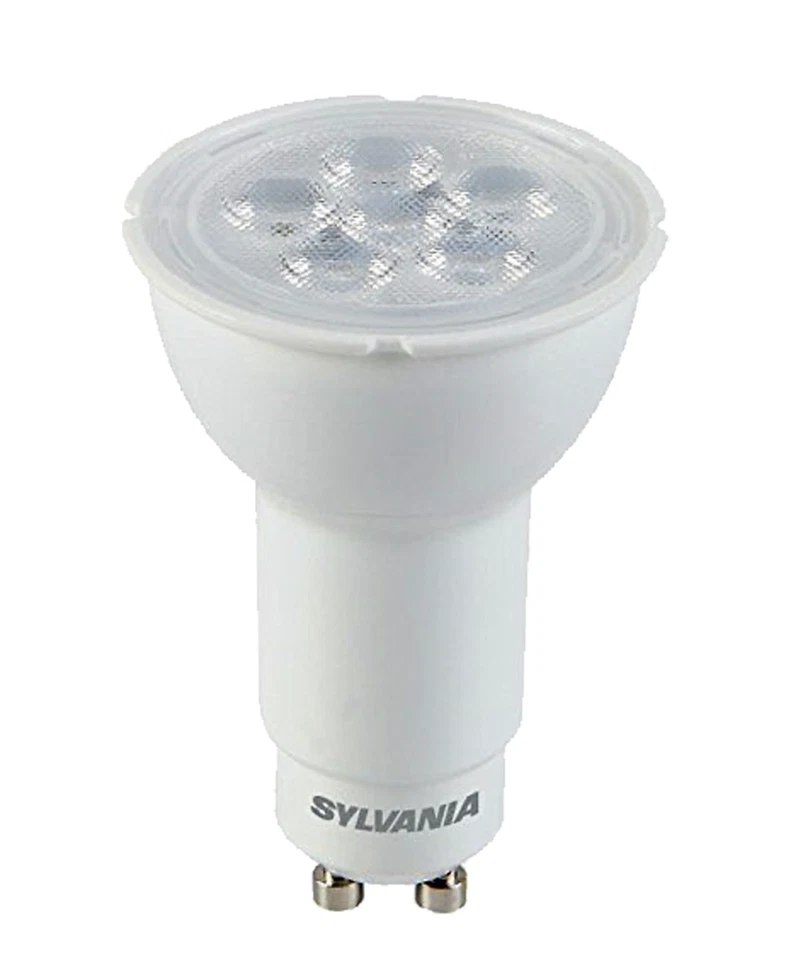 Sylvania 4.2W 3000k Warm White LED bulbs 74mm x 50mm GU10 long neck