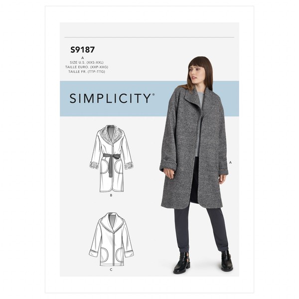 Simplicity 9187 Damen Jacke & Mantel Schnittmuster XXS-XXL GrößE 4-26-image