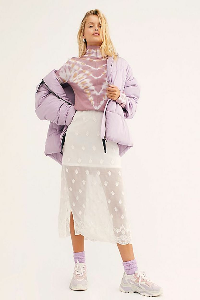 Free People Hailey Puffer Coat Lilac 