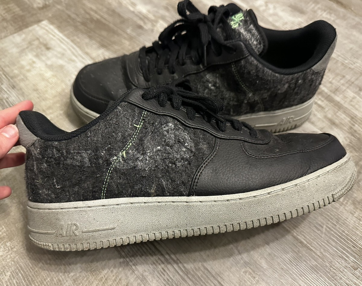 Nike Air Force One Low Recycled Wool Move to Zero Black White