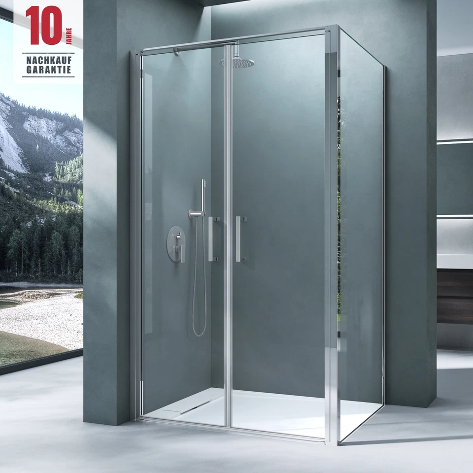 MAI & MAI Duschkabine 90x90 90x120 Eckeinstieg Duschabtrennung 8mm Nano ESG Höhe:195cm R66