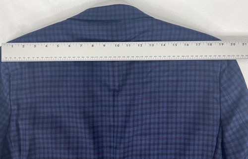 PETER MILLAR Blue Shepherd Check Worsted Flannel Dual Vent Patch Pocket Jacket - Picture 11 of 13