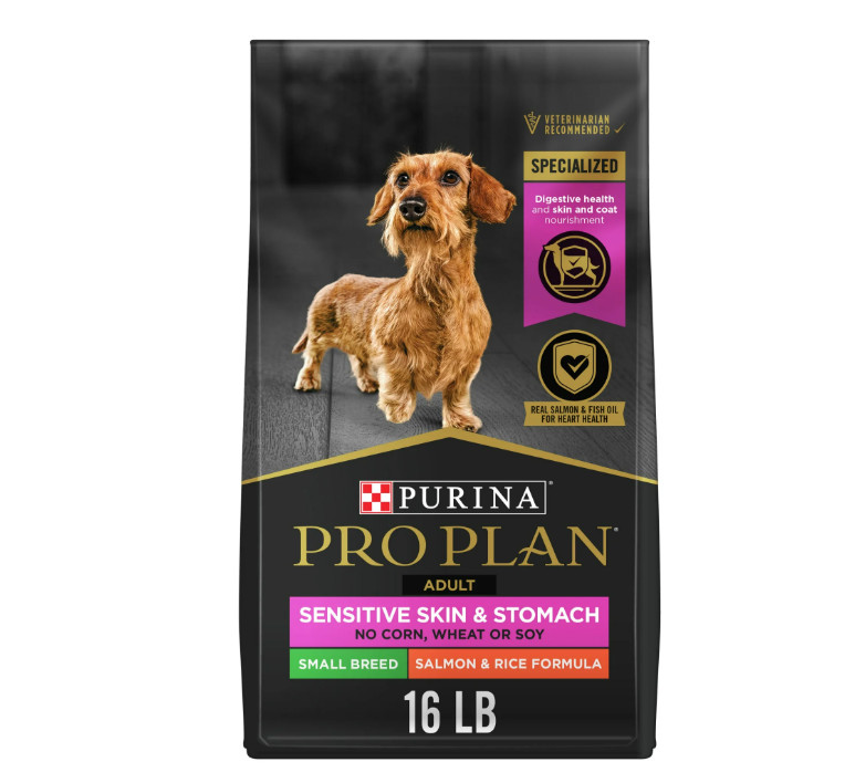 Purina Pro Plan Sensitive Skin & Stomach Dry Dog Food, Salmon & Rice, 16 lb