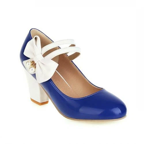 Women's Block Heel Fashion Mary Janes Ankle Strap Pumps Round Toe Casual Shoes - Picture 3 of 28