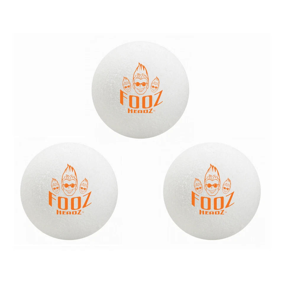 Fooz Headz | Professional Foosball Table Foosball Balls. Color: White (3-Pack)