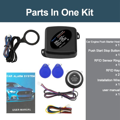 Car Alarms Remote Control Engine Start Alarms System Push Button Remote Starter - Picture 6 of 16