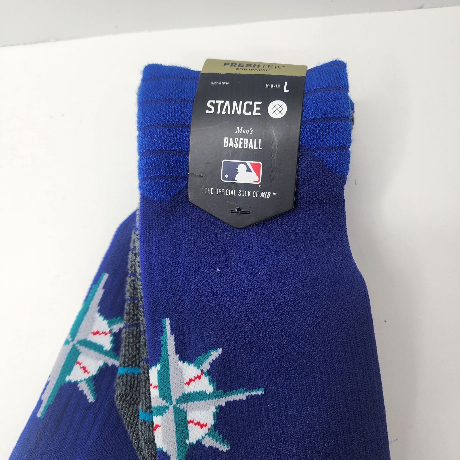 Stance Baseball Socks Mens L Seattle Mariners MLB Navy Diamond Pro OTC Freshtek