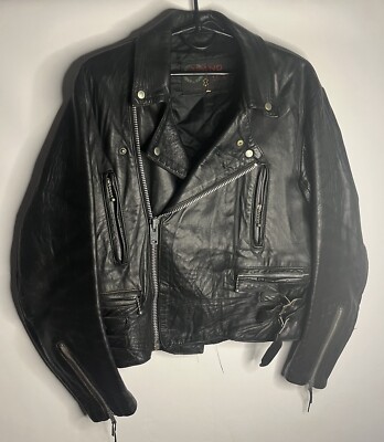 Rare Vintage 70s Grand Prix Leather Jacket S Punk/Rock Style Made