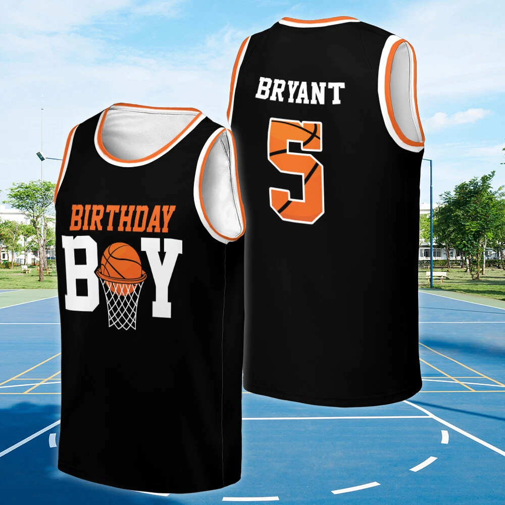 Personalized Basketball Boys Birthday Jersey Tank Top Shirt, Age Birthday